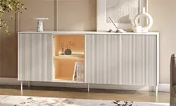 Dwie odsłony ryflowanych frontów w meblach LENART