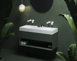 Elegnckie duety - kolorowe szafki i białe umywalki LITE