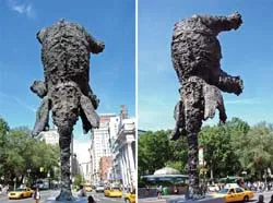 Miquel Barcelo i wielki słoń na placu Union Square w Nowym Jorku