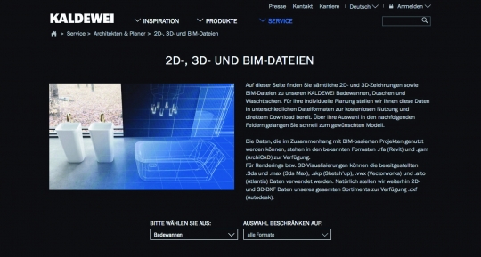 Kaldewei wspiera architektów i projektantów plikami BIM / zdjęcie nr: 2 Kaldewei wspiera architektów i projektantów plikami BIM / zdjęcie nr: 2