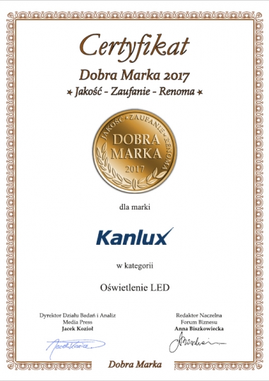 KANLUX nagrodzony godłem Dobra Marka – Jakość, Zaufanie, Renoma KANLUX nagrodzony godłem Dobra Marka – Jakość, Zaufanie, Renoma