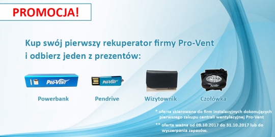 Promocja Pro-Vent dla nowych instalatorów! Promocja Pro-Vent dla nowych instalatorów!