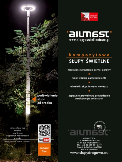 Kompozytowe słupy świetlne ze wzorem w ofercie marki ALUMAST Kompozytowe słupy świetlne ze wzorem w ofercie marki ALUMAST