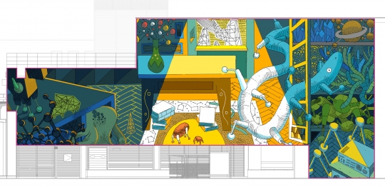 krakowskie mieszkanie Lema - mural, który ozdobi Galerię Krakowską krakowskie mieszkanie Lema - mural, który ozdobi Galerię Krakowską