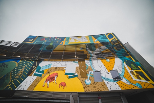 Lemowski mural już na Galerii Krakowskiej Lemowski mural już na Galerii Krakowskiej