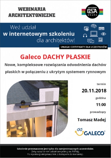 Odwodnienie dachów płaskich bez tajemnic - szkolenie dla architektów