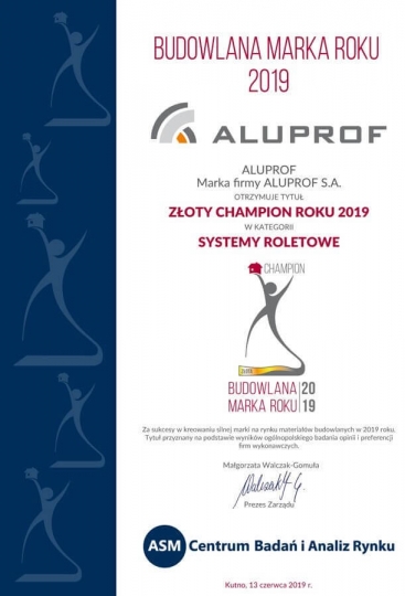 Aluprof z&nbsp;tytułem Budowlanej Marki Roku 2019 / zdjęcie nr: 3