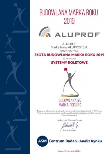 Aluprof z&nbsp;tytułem Budowlanej Marki Roku 2019 / zdjęcie nr: 5