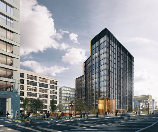 Najwyższy budynek biurowy Browarów Warszawskich osiągnął docelową wysokość / zdjęcie nr: 1 Najwyższy budynek biurowy Browarów Warszawskich osiągnął docelową wysokość / zdjęcie nr: 1