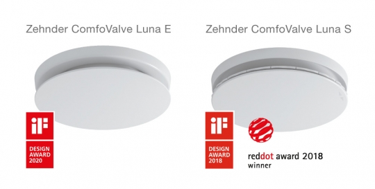 Anemostat Zehnder ComfoValve Luna E nagrodzony iF Design Award 2020
