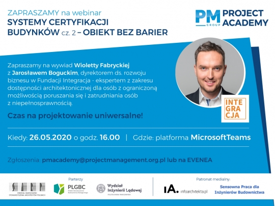 Obiekt Bez Barier – webinar SYSTEMY CERTYFIKACJI BUDYNKÓW cz. 2 Obiekt Bez Barier – webinar SYSTEMY CERTYFIKACJI BUDYNKÓW cz. 2