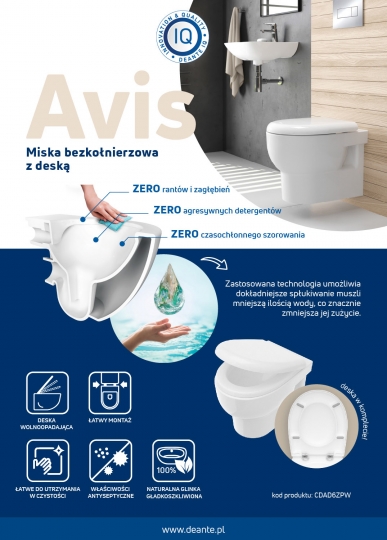 Nowoczesność i&nbsp;higiena - bezkołnierzowa miska WC od&nbsp;Deante / zdjęcie nr: 5