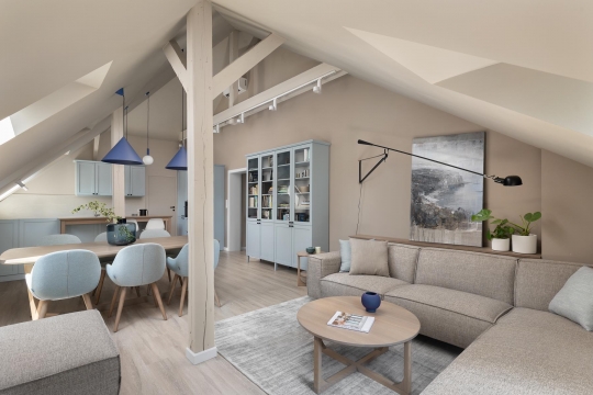 Mieszkanie na&nbsp;poddaszu w&nbsp;odcieniach błękitu / zdjęcie nr: 2