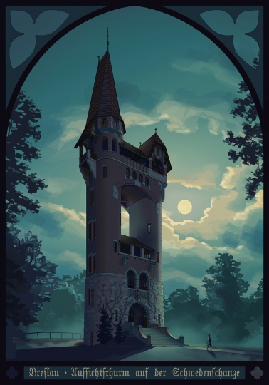 Miasto - z&nbsp;widokiem na&nbsp;wrocławską architekturę. Wystawa plakatów Jana Jerzmańskiego / zdjęcie nr: 3