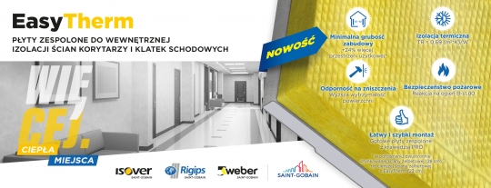 Nowość ISOVER! Płyty zespolone EasyTherm – więcej powierzchni użytkowej i doskonały komfort cieplny Nowość ISOVER! Płyty zespolone EasyTherm – więcej powierzchni użytkowej i doskonały komfort cieplny