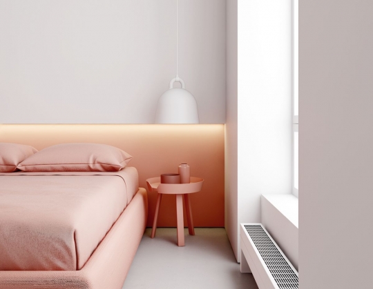 Minimalizm w&nbsp;kolorze pink! Projekt koncepcyjny mieszkania na&nbsp;Saskiej Kępie / zdjęcie nr: 6