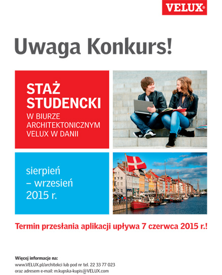 Wakacyjny staż studencki VELUX w Danii Wakacyjny staż studencki VELUX w Danii
