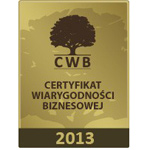 Blachy Pruszyński z Certyfikatem Wiarygodności Biznesowej