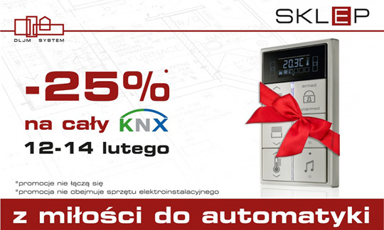 Z miłości do automatyki super promocja -25% na cały asortyment KNX. Z miłości do automatyki super promocja -25% na cały asortyment KNX.
