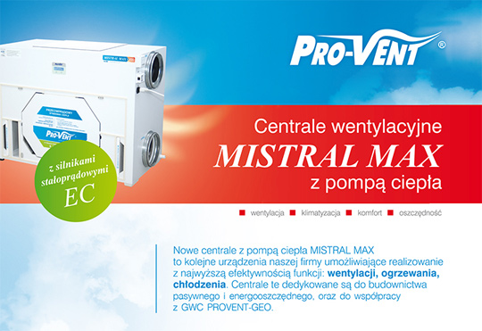 Centrale klimatyzacyjne z pompą ciepła MISTRAL MAX Centrale klimatyzacyjne z pompą ciepła MISTRAL MAX
