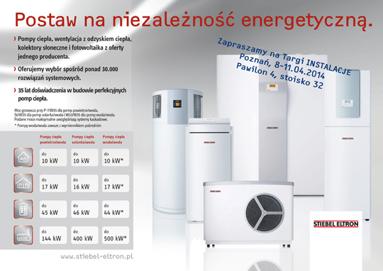 Stiebel Eltron zaprasza na Targi INSTALACJE Stiebel Eltron zaprasza na Targi INSTALACJE