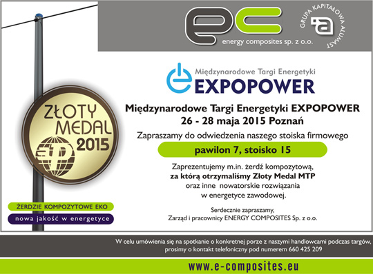 Alumast i Energy Composites na Energetycznych Targach EXPOPOWER 2015 Alumast i Energy Composites na Energetycznych Targach EXPOPOWER 2015