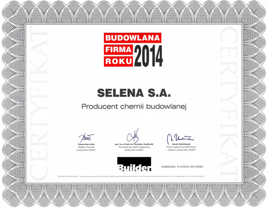 Selena Budowlaną Firmą Roku 2014 / zdjęcie nr: 1 Selena Budowlaną Firmą Roku 2014 / zdjęcie nr: 1
