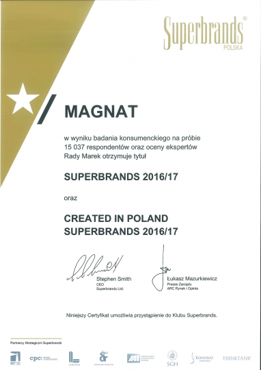 Śnieżka i MAGNAT wyróżnione SUPERBRANDS 2016/17 / zdjęcie nr: 1 Śnieżka i MAGNAT wyróżnione SUPERBRANDS 2016/17 / zdjęcie nr: 1