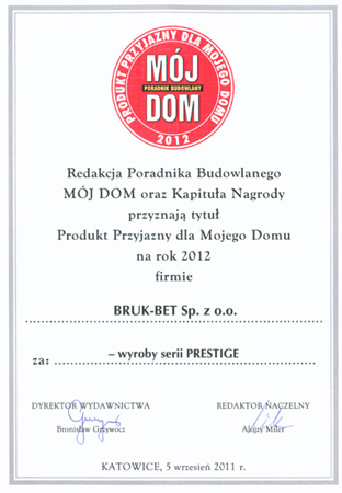 Wyroby Prestige firmy Bruk-Bet wyróżnione / zdjęcie nr: 1 Wyroby Prestige firmy Bruk-Bet wyróżnione / zdjęcie nr: 1