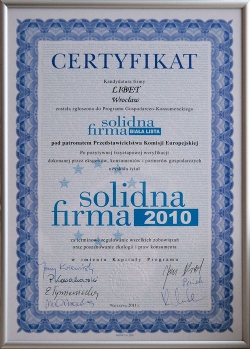 Tytuł SOLIDNA FIRMA dla LIBETU Tytuł SOLIDNA FIRMA dla LIBETU