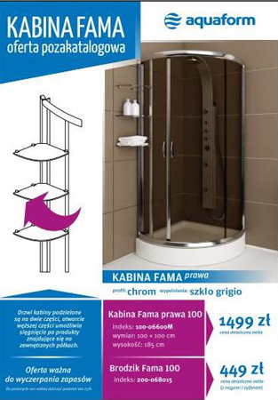 Aquaform - kabina prysznicowa FAMA / zdjęcie nr: 1 Aquaform - kabina prysznicowa FAMA / zdjęcie nr: 1