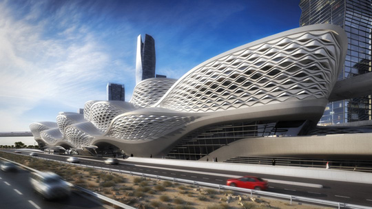 Futurystyczny dworzec projektu Zahy Hadid Futurystyczny dworzec projektu Zahy Hadid
