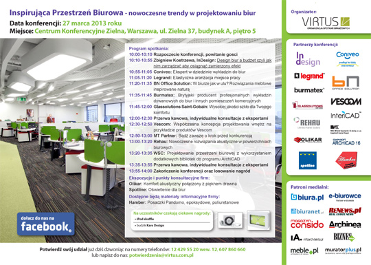 Konferencja Inspirująca Przestrzeń Biurowa Konferencja Inspirująca Przestrzeń Biurowa