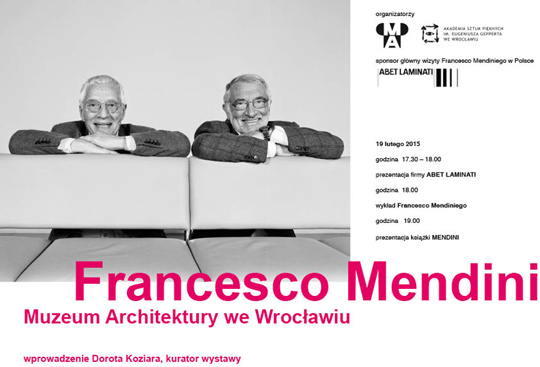Spotkanie z Francesco Mendinim w Muzeum Architektury we Wrocławiu Spotkanie z Francesco Mendinim w Muzeum Architektury we Wrocławiu