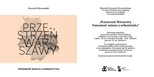 Przestrzeń Warszawy - spotkanie autorskie z&nbsp;prof. Krzysztofem Domaradzkim / zdjęcie nr: 1