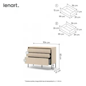 Komoda TS-05 | 104cm | Kolekcja TREND SYPIALNIA | LENART