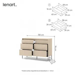 Komoda TS-06 | 130cm | Kolekcja TREND SYPIALNIA | LENART