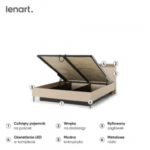 Łóżko TS-03 | 160cm | Kolekcja TREND SYPIALNIA | LENART