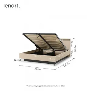 Łóżko TS-03 | 160cm | Kolekcja TREND SYPIALNIA | LENART
