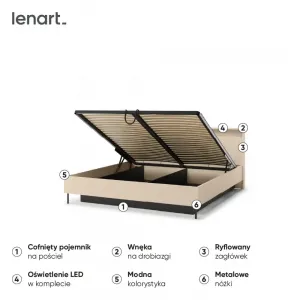 Łóżko TS-03 | 180cm | Kolekcja TREND SYPIALNIA | LENART