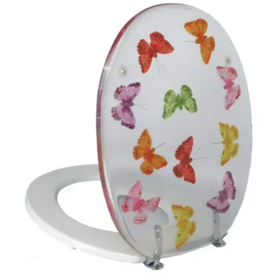 Deska sedesowa / dekor motyle S-1075, zawias chrom