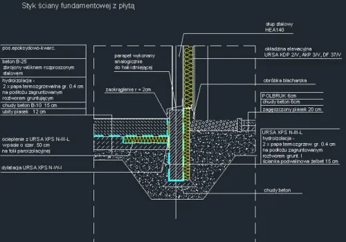 URSA XPS N-W-I ściana fundamentowa/płyta pliki cad