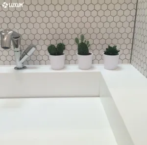 Umywalka na wymiar z blatem i szafką | LUXUM