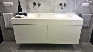 Podwójna umywalka z szafką | LUXUM