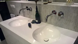 Podwójna umywalka z szafką | LUXUM