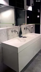 Podwójna umywalka z szafką | LUXUM