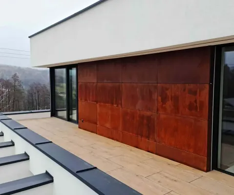 Panele CORTEN na elewacji | LUXUM
