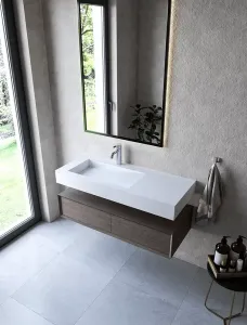 Umywalki LINEA IDEAL z odpływem liniowym pliki 3DS, DWG, SKP | CRISTALSTONE | LUXUM