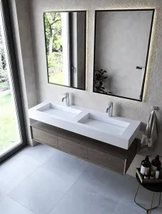 Umywalki LINEA IDEAL z odpływem liniowym pliki 3DS, DWG, SKP | CRISTALSTONE | LUXUM