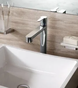 Bateria umywalkowa stojąca PURI wysoka 320 mm | NOWOŚĆ RAVAK